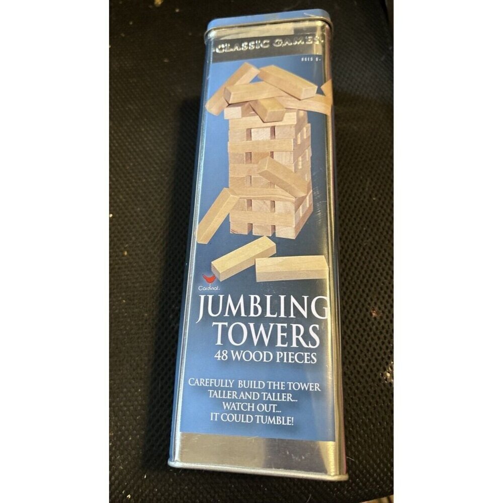 Jumbling Tower Game with 48 Wood Pieces by Cardinal Games NEW Vintage